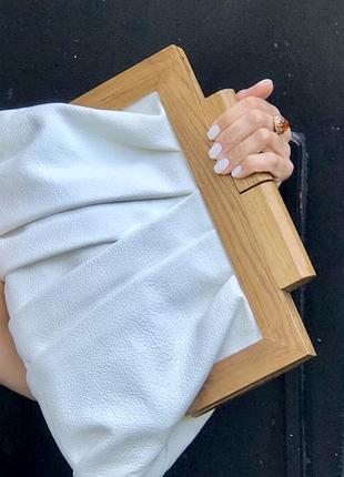 Дизайнерская кожаная сумка клатч