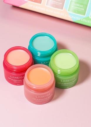 Набор ночных масок для губ laneige lip sleeping mask mini kit  4 шт по 8 г  gs1883 фото