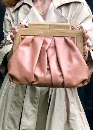 Дизайнерская кожаная сумка клатч3 фото