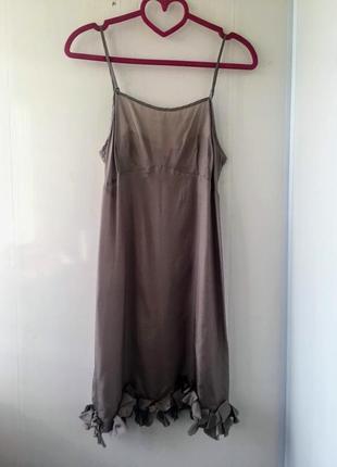 Бельевое шелковое платье сарафан, натуральный  шёлк, шелк, шовк rebecca taylor