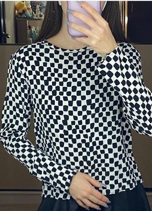 Блузка h&m біла в шашки xs-s/34- 36
