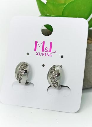 Серьги медсплав медзолото родиной закутной xuping конго колечки под серебро.