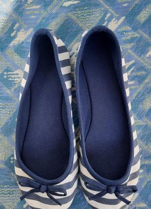 Белые туфли в голубую полоску, балетки, ботинки, слипоны, лоферы 37 размер5 фото