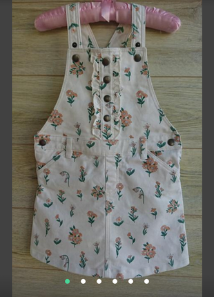 Джинсовый сарафан в цветочек tu 4-5л