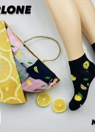 Шкарпетки жіночі ароматизовані з лимонами1 фото