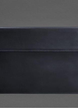Чехол-конверт кожаный на магнитах для macbook 13'' синий crazy horse