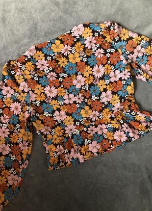 Укороченная блуза цветочный принт house10 фото