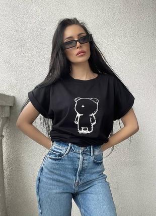 Модная женская футболка летняя «медведик»2 фото