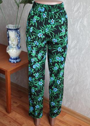 Літні легкі брюки zara штани з квітковим принтом 36 розмір3 фото