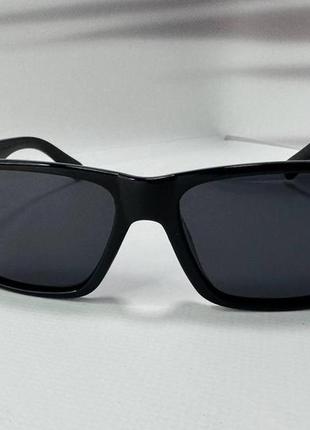 Очки солнцезащитные унисекс с поляризацией прямоугольные черные пластиковая оправа3 фото