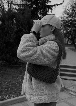 Сумка croshet, сумка багет, в’язана сумка