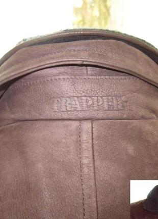 Большая фирменная кожаная мужская куртка trapper лот 5158 фото