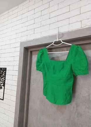 Стильна гарна блузка ,з молнією зелена2 фото
