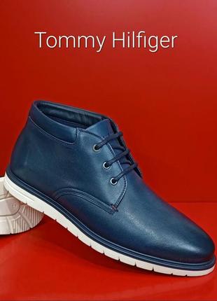 Шкіряні чоловічі черевики tommy hilfiger оригінал