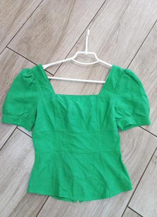 Стильна гарна блузка ,з молнією зелена5 фото