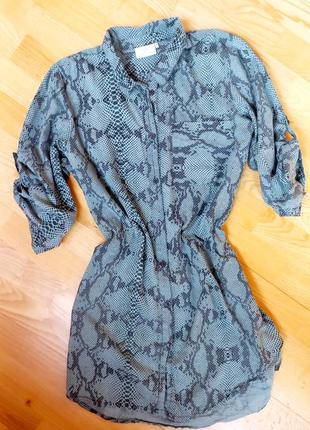Платье рубашка сарафан змеиный принт / сорочка /1 фото