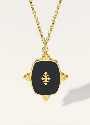 Кулон ланцюжок позолота підвіс підвіска сталь квадрат