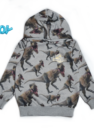 Серая пайта худи с динозаврами h&amp;m на мальчика 4-6 лет