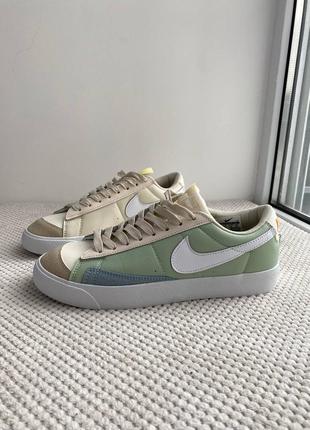 Кросівки nike blazer low77 vintage leather green beige