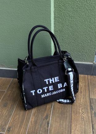 Чорна сумка шопер крута marc jacobs the large tote bag2 фото