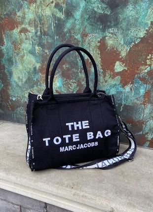 Чорна сумка шопер крута marc jacobs the large tote bag8 фото