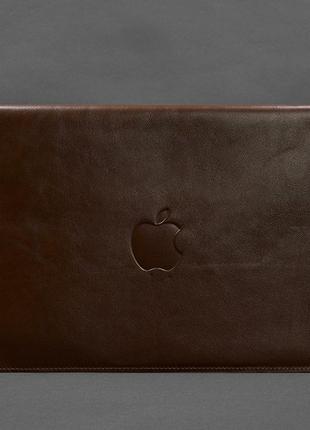 Чохол-конверт шкіряний на магнітах для macbook 13" бордовий2 фото