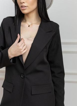Костюм брючный женский с пиджаком цвет черный2 фото