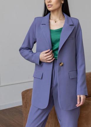 Костюм брючный женский с пиджаком цвет лаванда /фиолет размер xs, s, m, l3 фото