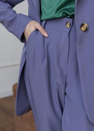 Костюм брючный женский с пиджаком цвет лаванда /фиолет размер xs, s, m, l2 фото