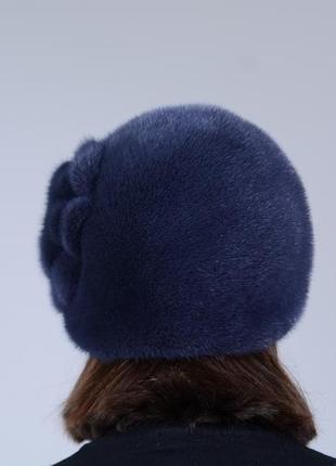 Женская теплая зимняя шапка из натурального меха норки4 фото