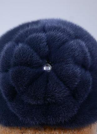 Женская теплая зимняя шапка из натурального меха норки5 фото