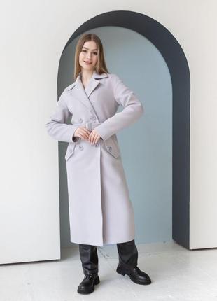 Пальто жіноче демісезонне (весна - осінь) сірий колір розмір xs, s, m, l, xl, 2xl