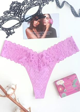 Трусики стринги с кружевной резинкой от victoria's secret!
