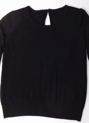 Трикотажная блуза с вставкой на спине. кожаные элементы.