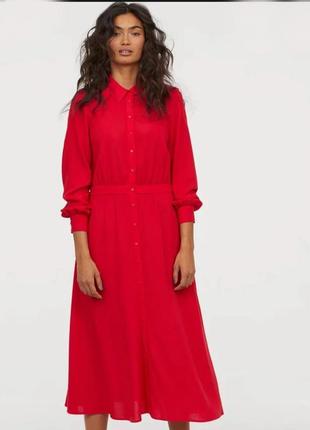Натуральное платье-рубашка h&m новое с биркой