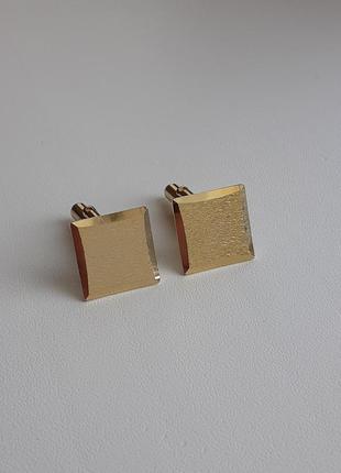 Винтажные запонки в металле золотого тона2 фото
