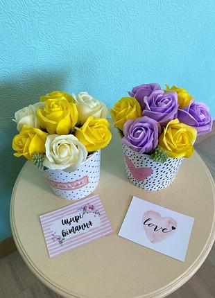🌸 квіти з мила, мильні букети, троянди з мила, розы из вспененного мыла, мыльный букет, цветы, оригинальный подарок девушке