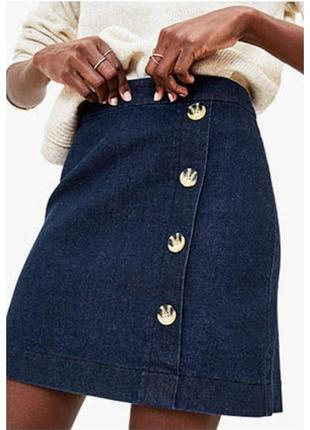 Джинсовая юбка asos с декор пуговицами трапеция3 фото