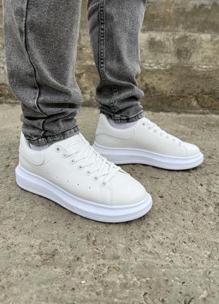 Мужские белые кеды/кроссовки