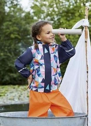 Куртка-дощовик грязепруф водовідштовхувальна та вітрозахисна для дівчинки lupilu  98|/104