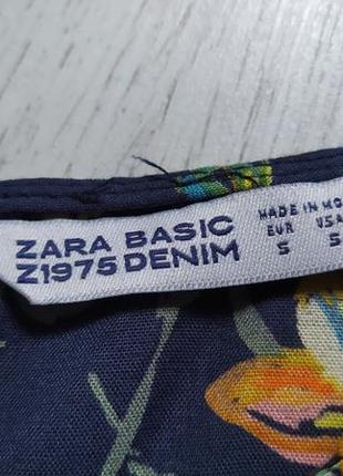 Туніка, міні-сукня, квітковий принт, zara denim*8 фото