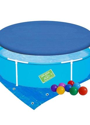 Каркасний басейн bestway 56283-2, 152 х 38 см, (тент, підстилка, кульки)