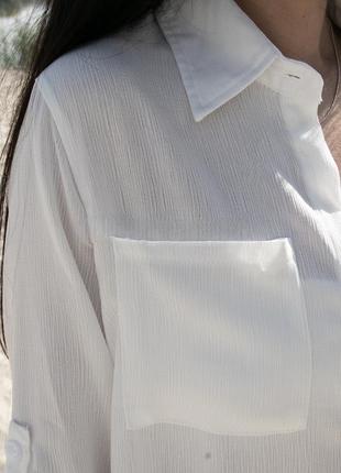 Туніка жіноча біла / женская белая рубашка / пляжная накидка9 фото
