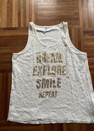 Майка топ нова бавовняна мереживна дизайнерська laura torelli l німеччина 🇩🇪