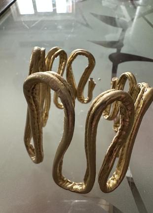 Розкішний дизайнерський браслет золотого кольору6 фото