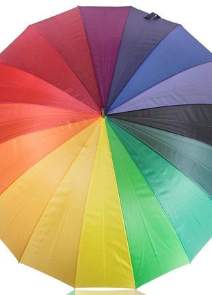 Зонтик-трость семейный happy rain u44852 в цветах радуги.2 фото