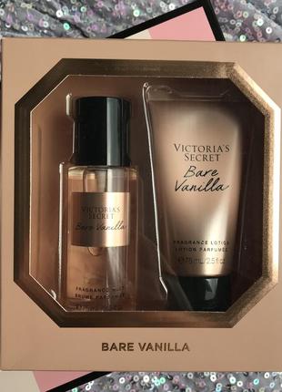 Набір victoria’s secret bare vanilla duo gift set лосьйон міст спрей виктория сикрет подарок мист
