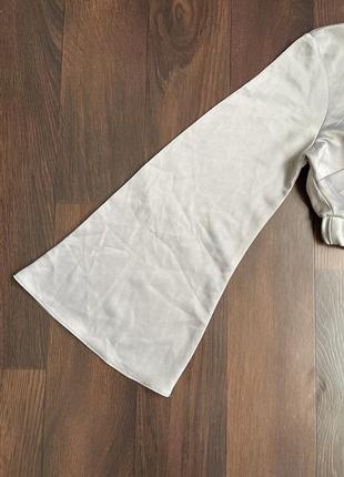 Блуза topshop один рукав атлас серый размер s-m женская летняя весушка - поход3 фото