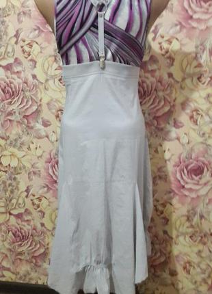 Серое платье nexx с фиолетовым топом на подтяжках3 фото