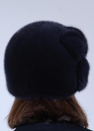 Зимняя женская теплая норковая шапка4 фото